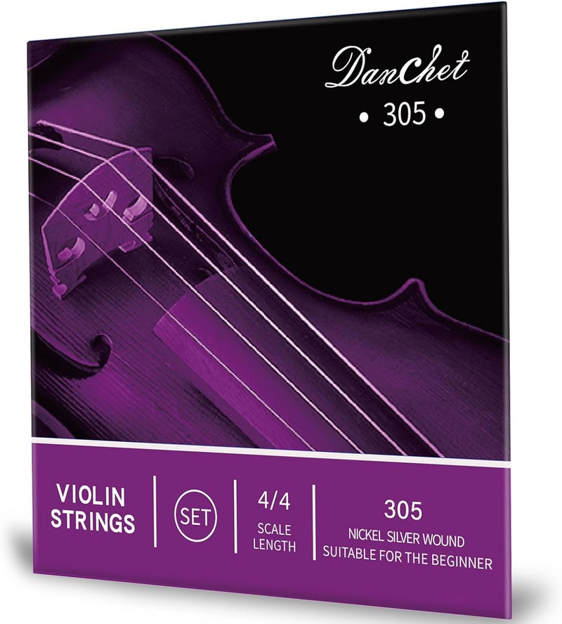 Danchet Violin Strings 4/4 Full Set Senior Level, Ball End, Nickel Silver Wound 305… - Image 1